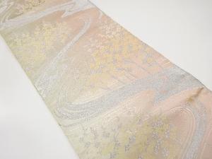 アンティーク　流水に枝花模様織り出し袋帯（材料）